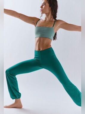 Free People Movement Let’s Bounce Bubble Pants Size Medium Green Glow
